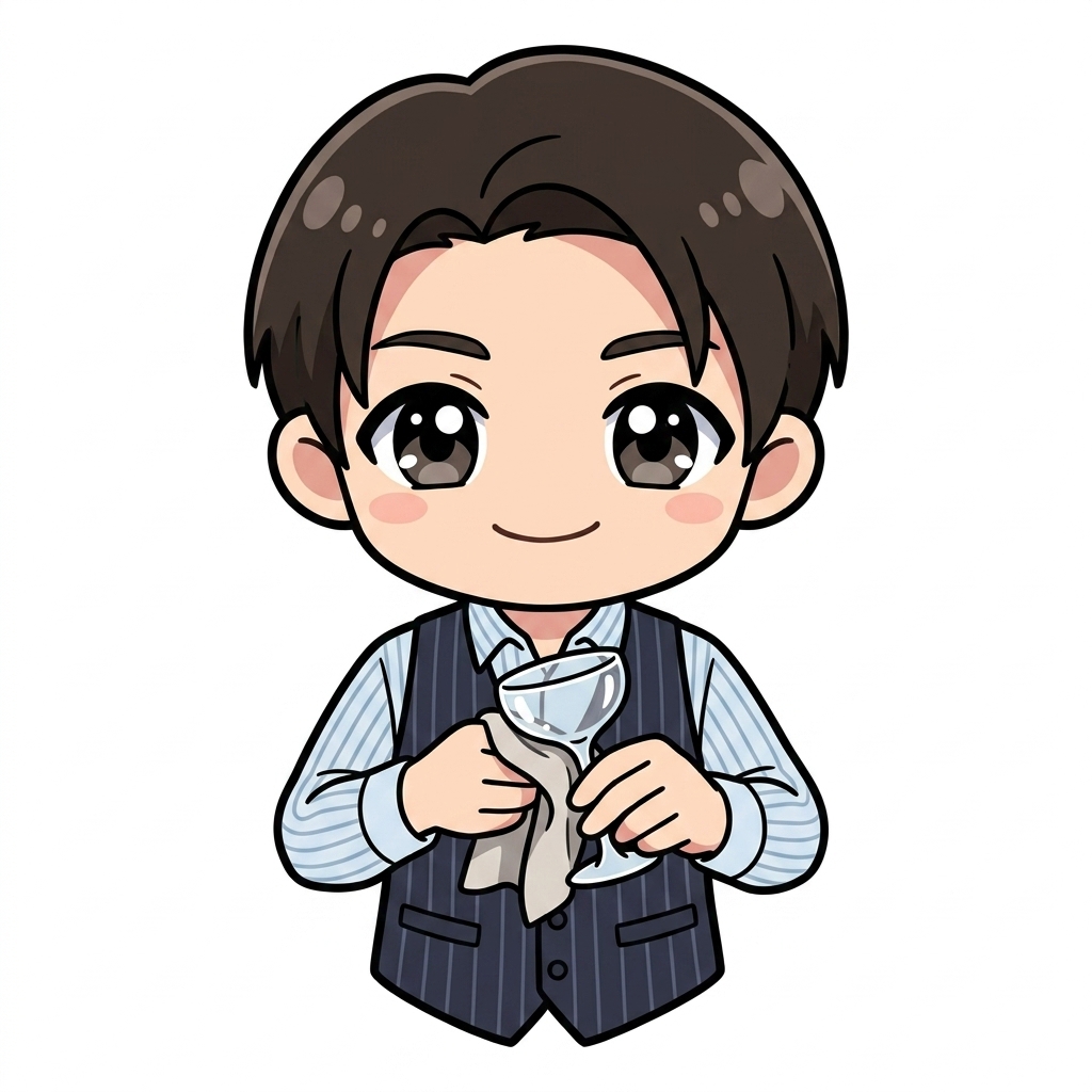 お席をサポートするボーイスタッフのイメージイラスト